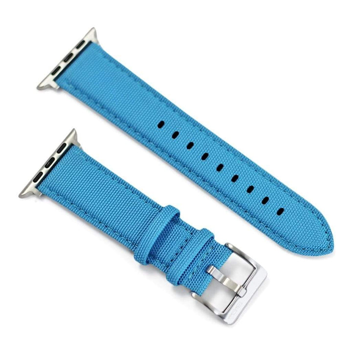 BluShark Apple Small Apple Watch / Silver / Blue Apple Watch Band - Cordura - Deep Sky Blue