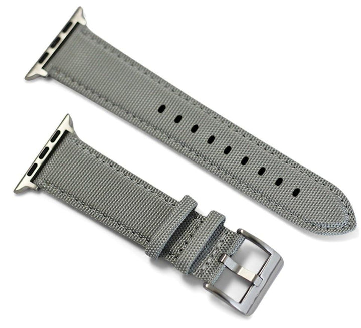 BluShark Apple Small Apple Watch (38/40mm) / Silver / Gray Apple Watch Band - Cordura - Silver
