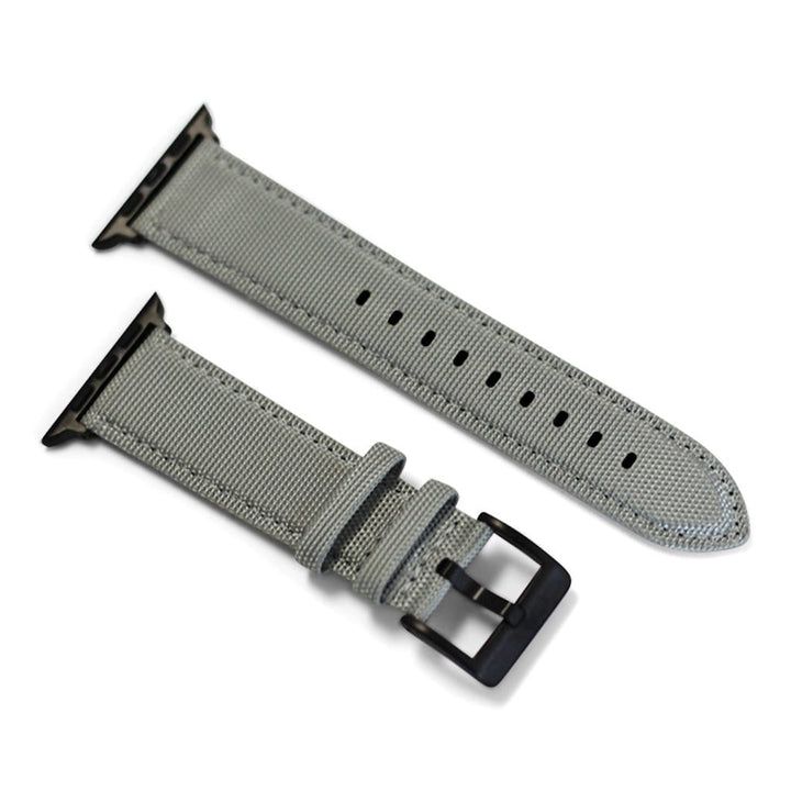 BluShark Apple Small Apple Watch (38/40mm) / Black / Gray Apple Watch Band - Cordura - Silver