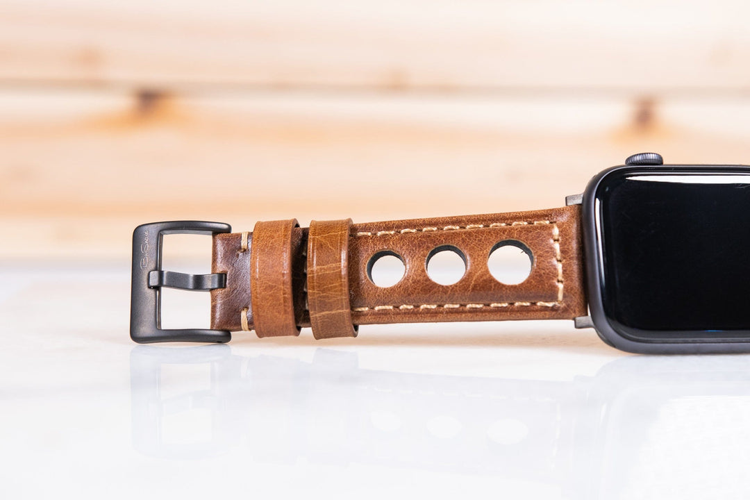 BluShark Apple Apple Watch Band - Leather Brown Rally