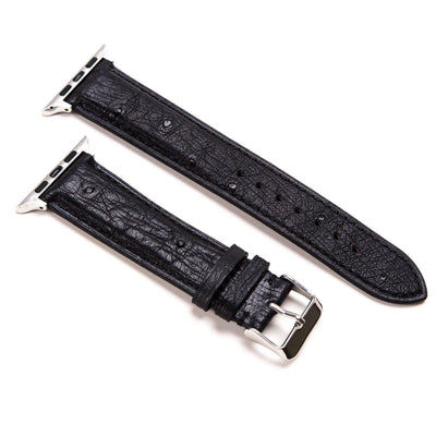 BluShark Apple Apple Watch Band - Ostrich Leather (Black)
