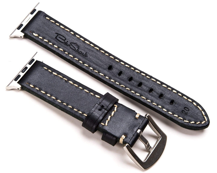 Apple Watch Band (38/40mm) - Black Italian Calfskin Leather