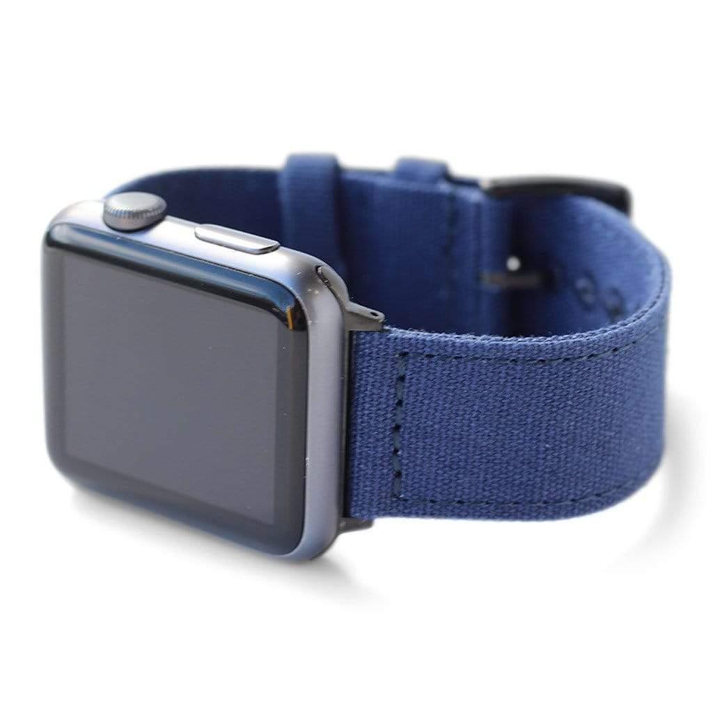 BluShark Apple Watch Band - Navy Blue CanvaSoft