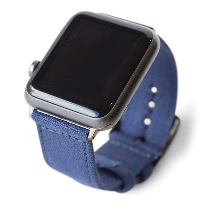 BluShark Apple Watch Band - Navy Blue CanvaSoft