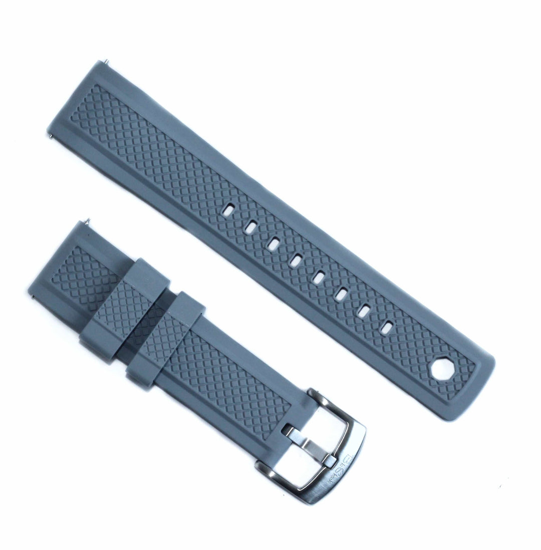 BluShark Crosshatch Style Rubber Watch Strap - Gray