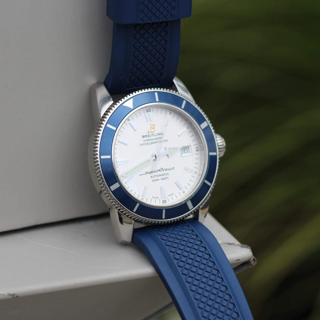 BluShark Crosshatch Style Rubber Watch Strap - Navy Blue