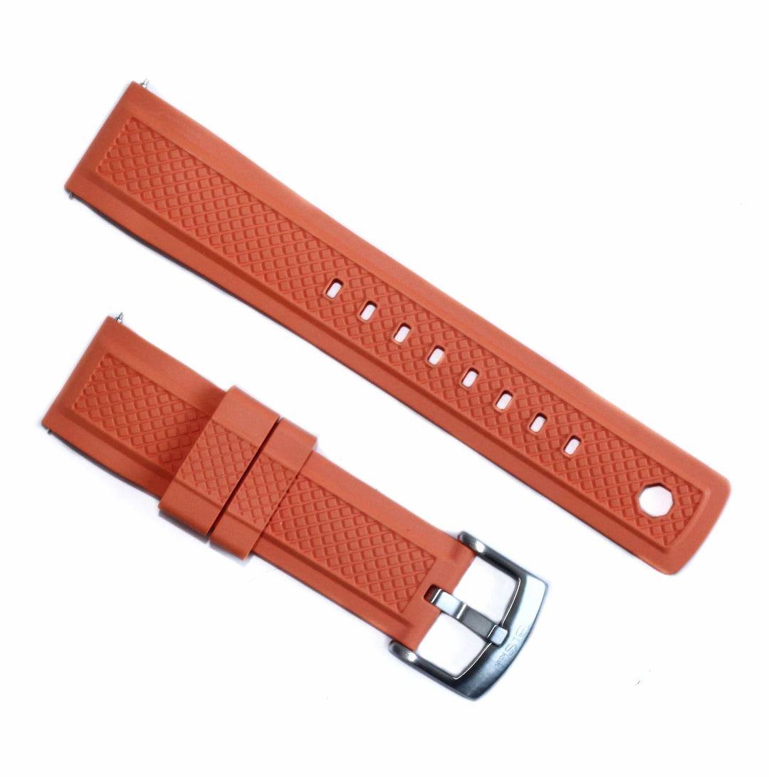 BluShark Crosshatch Style Rubber Watch Strap - Orange