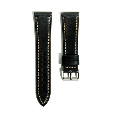 BluShark Leather Kwik Change - Black Tapered Watch Band
