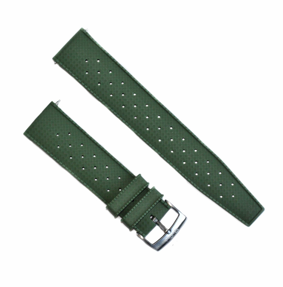 BluShark Tropical Style Rubber Watch Strap - Grenade Green