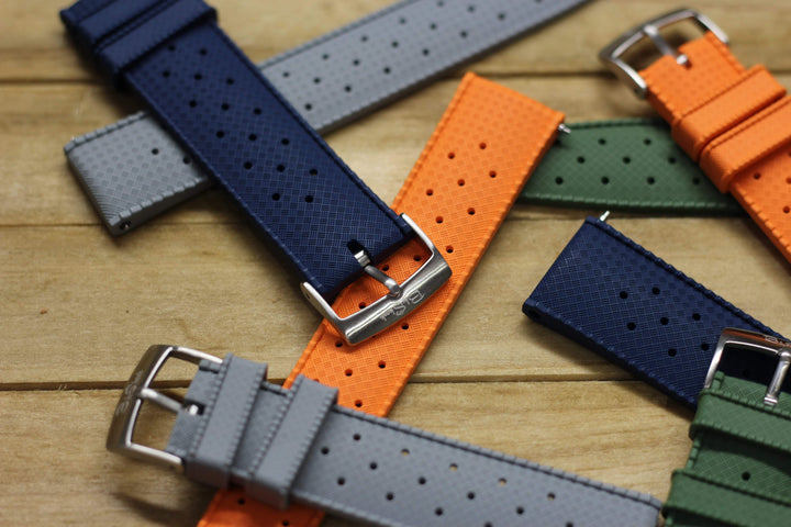 BluShark Tropical Style Rubber Watch Strap - Navy Blue